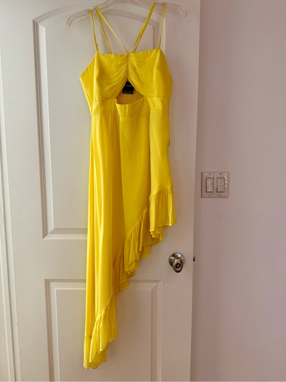 Anthropologie Nirmooha Yellow Asymmetrical Maxi Dress – Size Small